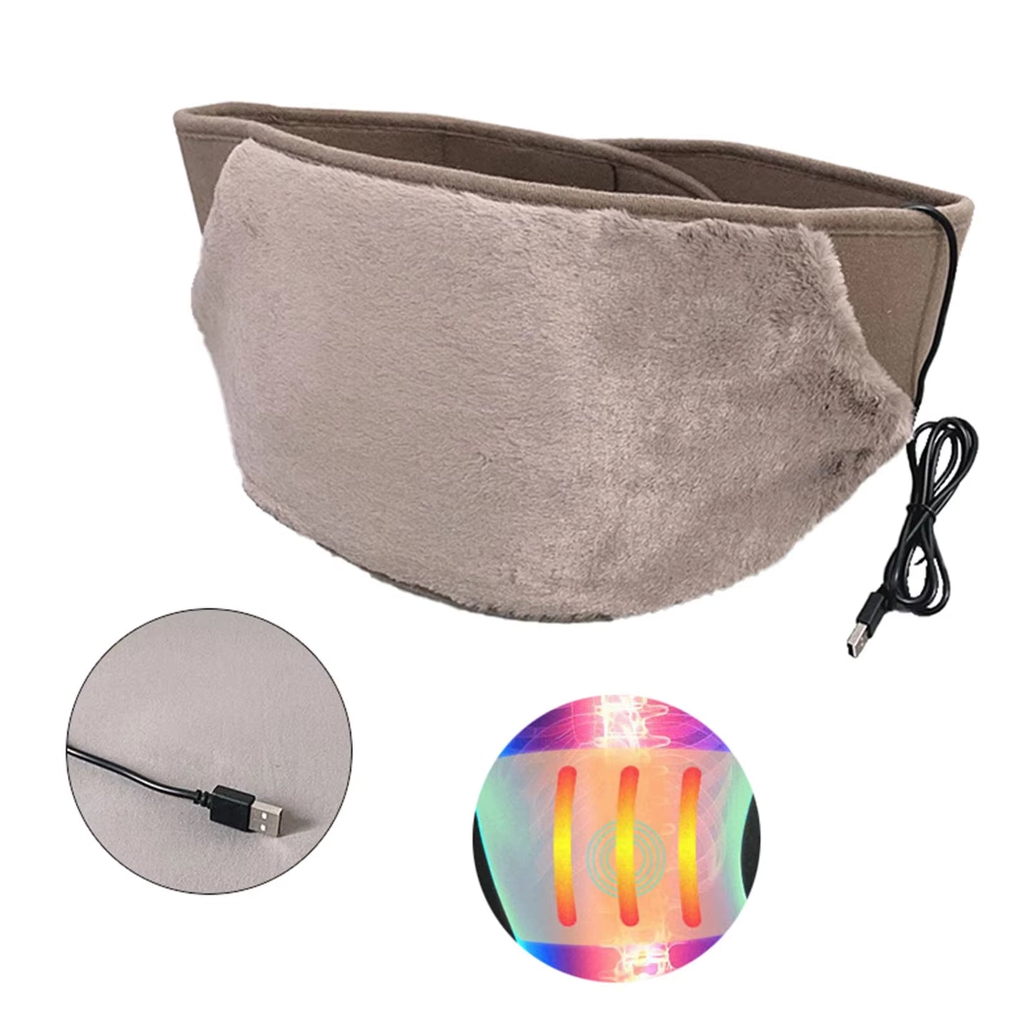 Adjustable USB Electric Heating Belt with Magnetic Therapy for Menstrual Cramp, Lumbar, and Leg Pain Relief