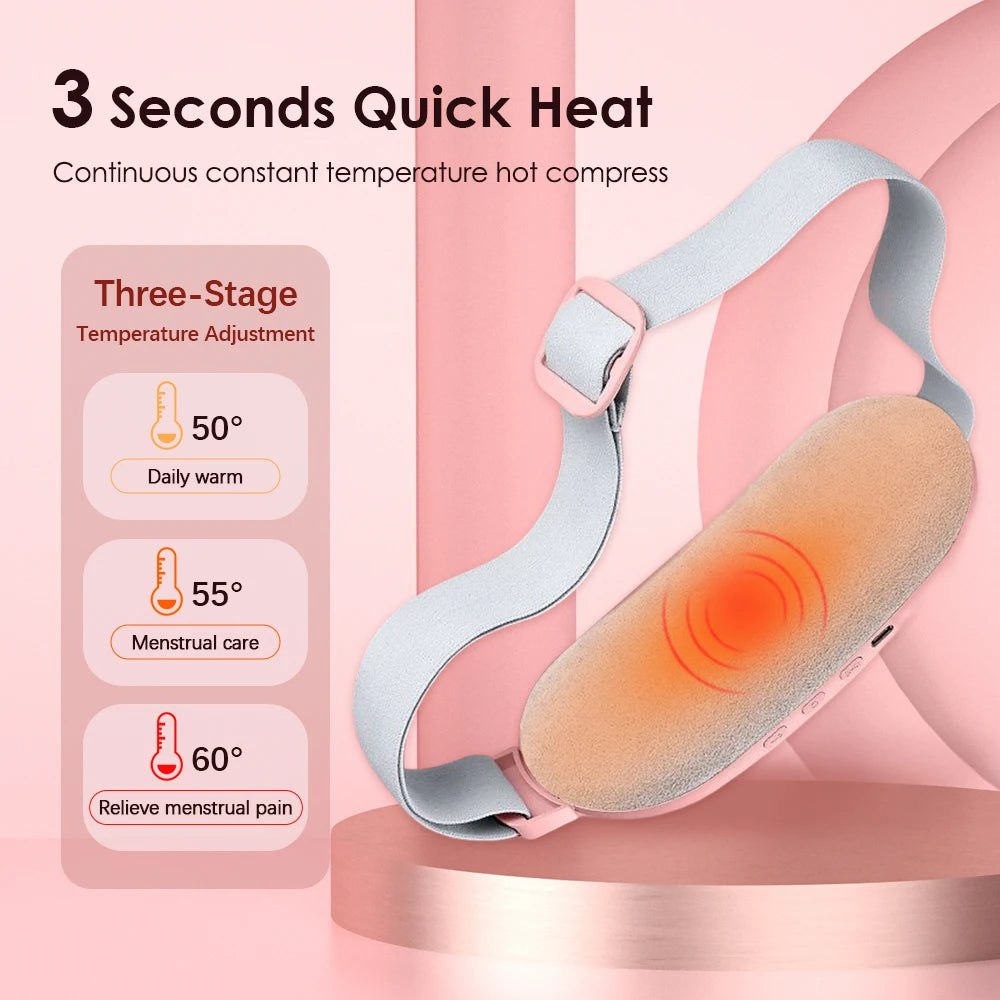 Electric Menstrual Cramp Relief Massager with Heating and Vibration for Abdominal Comfort