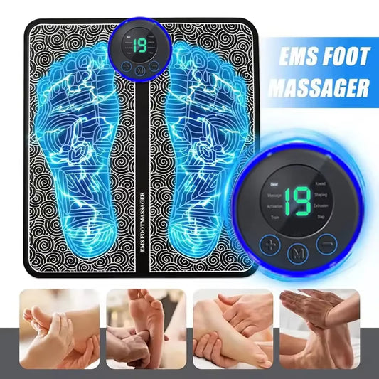 Advanced Multifunctional Foot Massage Pad with 8 Modes and 19 Intensity Levels for Fatigue Relief, USB Rechargeable