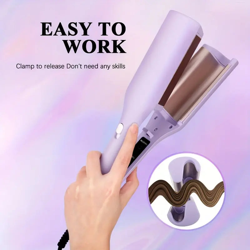 French Egg Roll Curling Iron 32mm – Get Effortless, Bouncy Waves with Shine