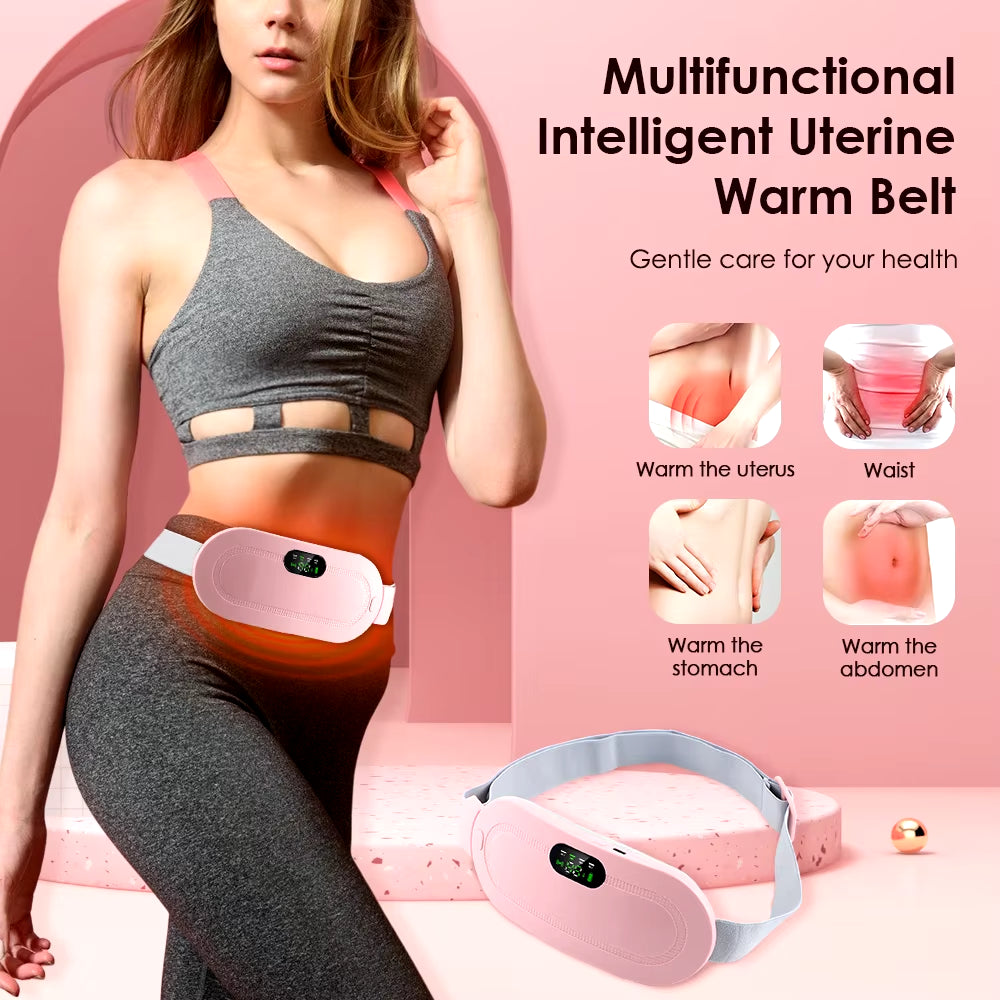 Electric Menstrual Cramp Relief Massager with Heating and Vibration for Abdominal Comfort