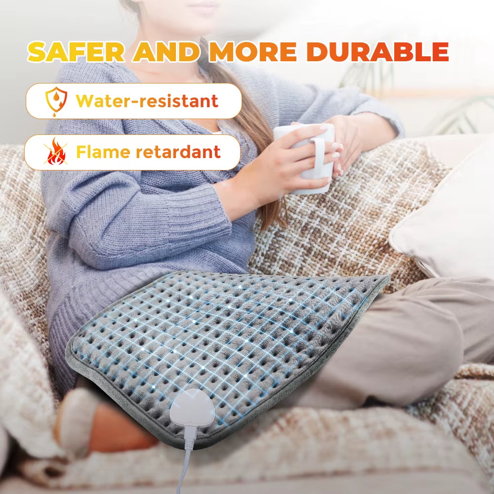 Electric Heating Pad 58x29CM with Thermostat for Menstrual Cramps and Back Pain Relief - Winter Heating Blanket