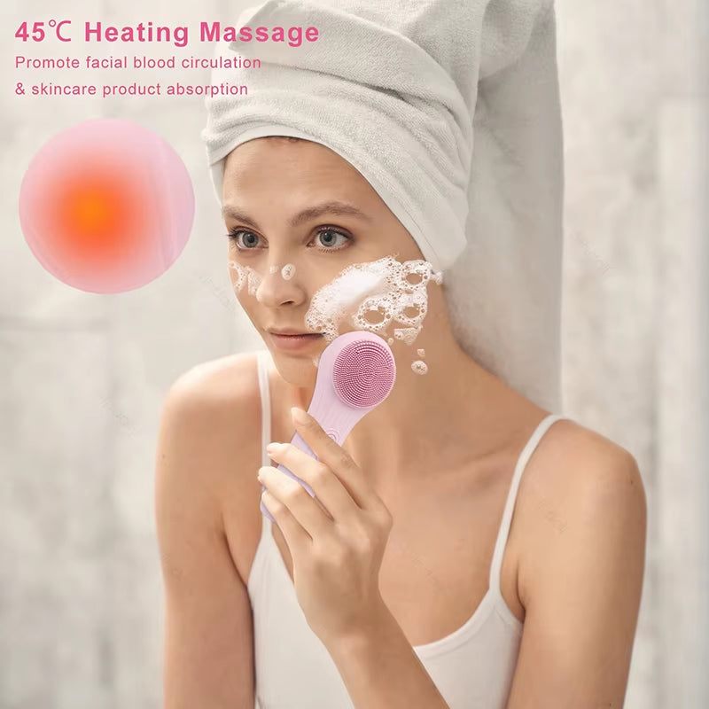 Sonic Facial Cleansing Brush – Waterproof Rechargeable Silicone Device