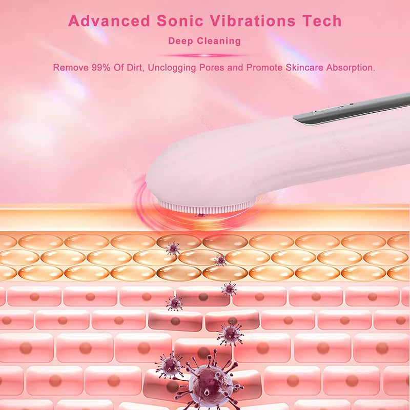 Sonic Facial Cleansing Brush – Waterproof Rechargeable Silicone Device