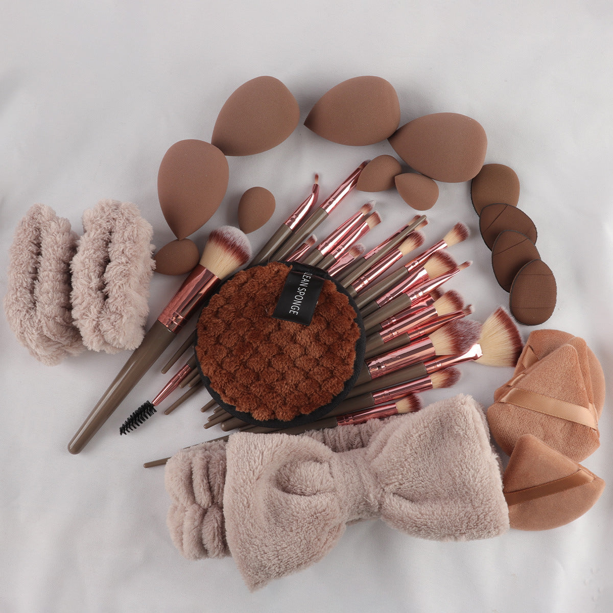 56-Piece Makeup Brush Set (Chocolate) – Complete Professional Face & Eye Kit
