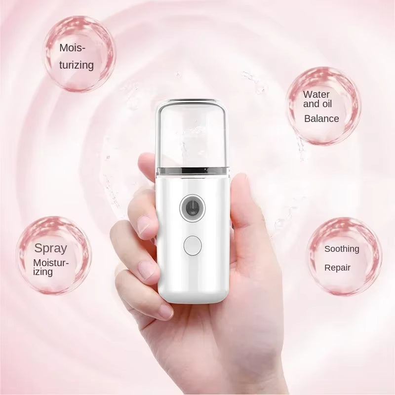 Portable Nano Facial Steamer and Humidifier - Rechargeable Hydrating Spray Device