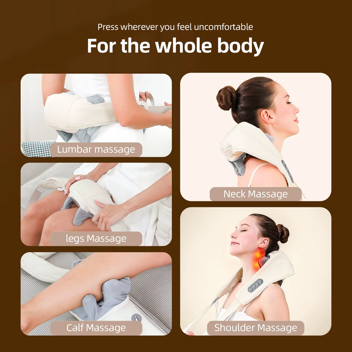 Wireless Neck and Shoulder Shiatsu Massager for Relaxation and Relief