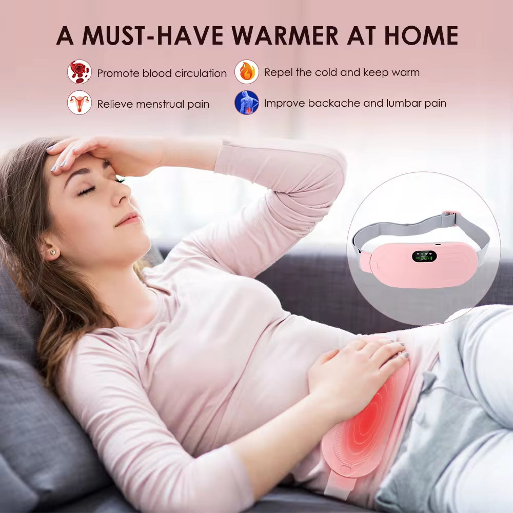 Electric Menstrual Cramp Relief Massager with Heating and Vibration for Abdominal Comfort
