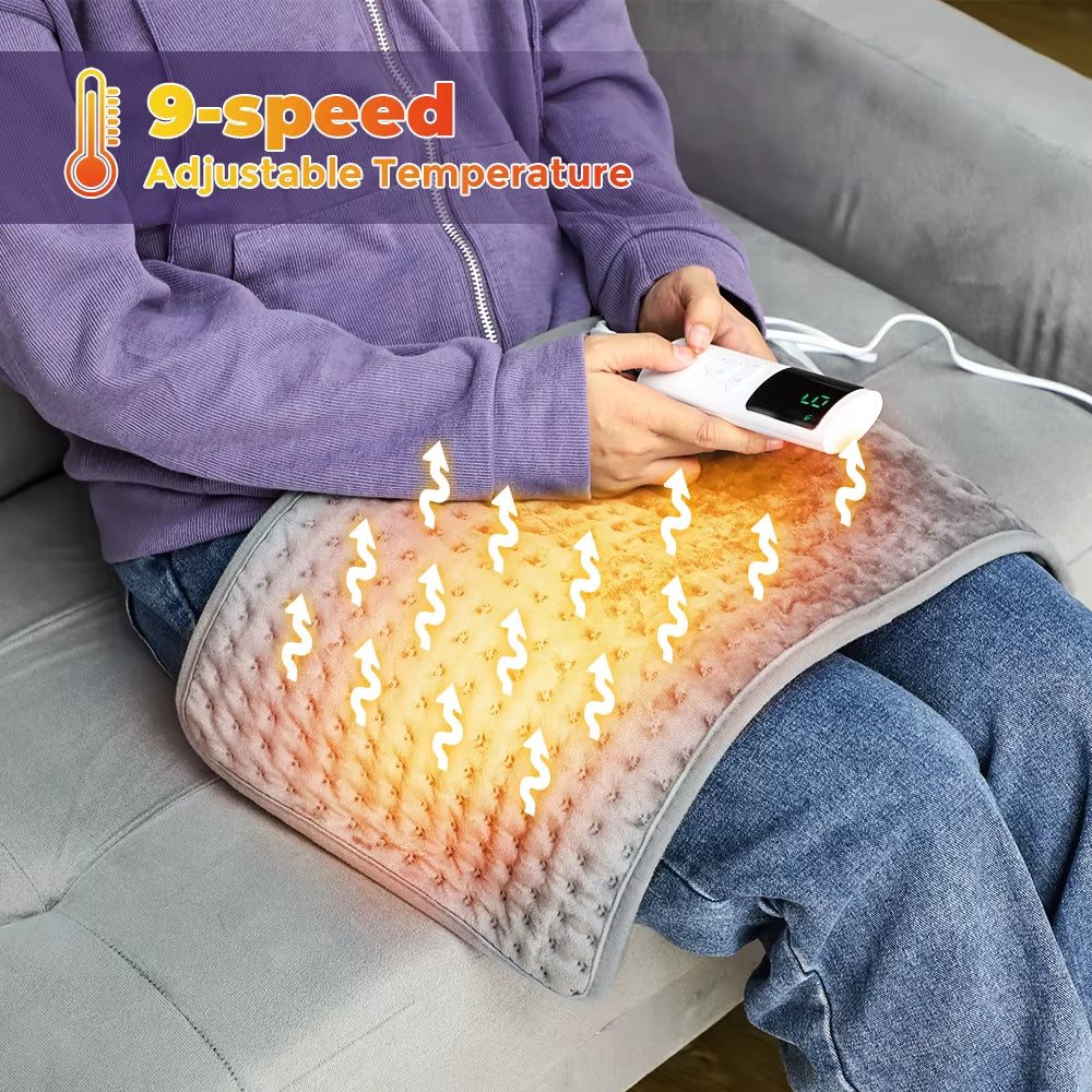 Electric Heating Pad 58x29CM with Thermostat for Menstrual Cramps and Back Pain Relief - Winter Heating Blanket