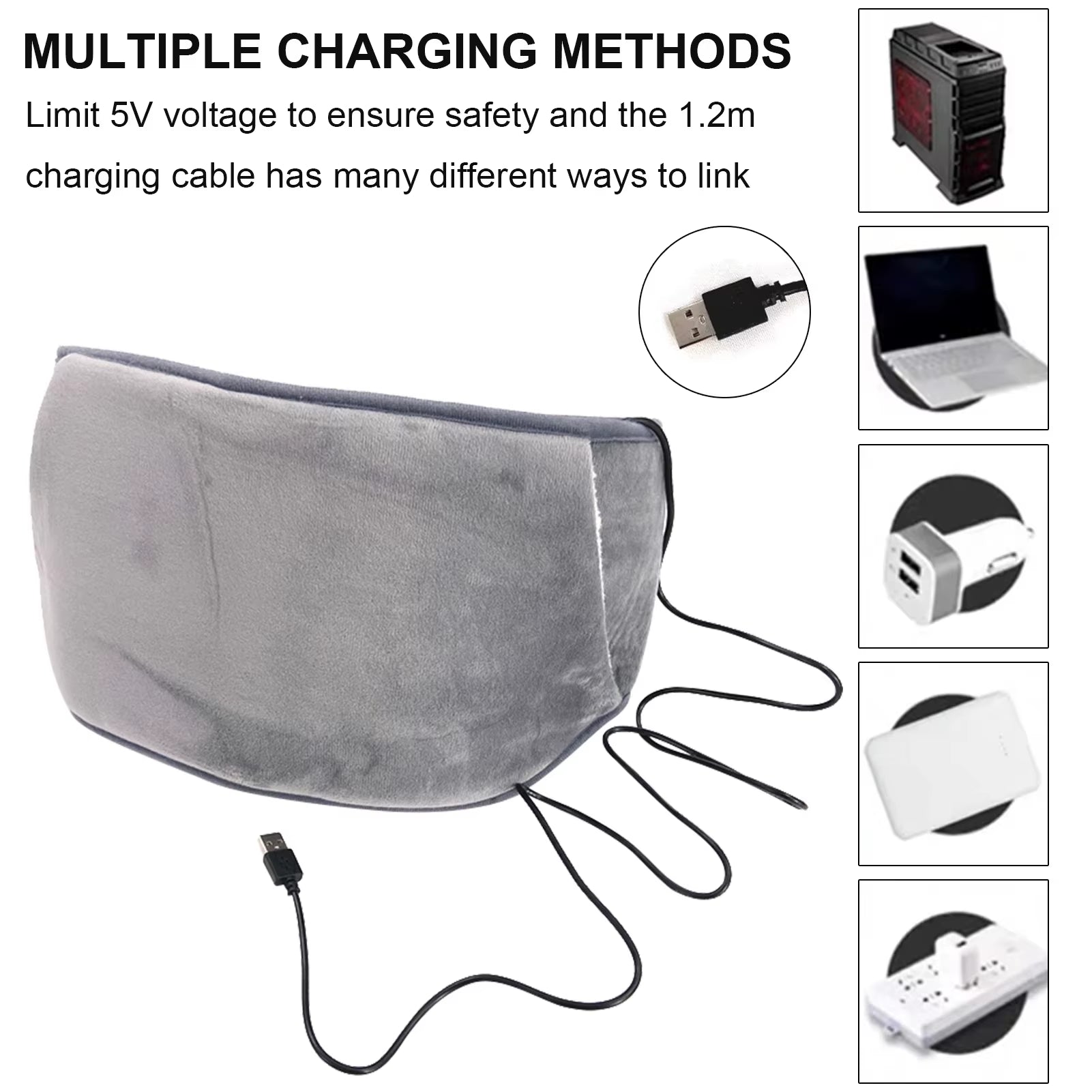 Adjustable USB Electric Heating Belt with Magnetic Therapy for Menstrual Cramp, Lumbar, and Leg Pain Relief