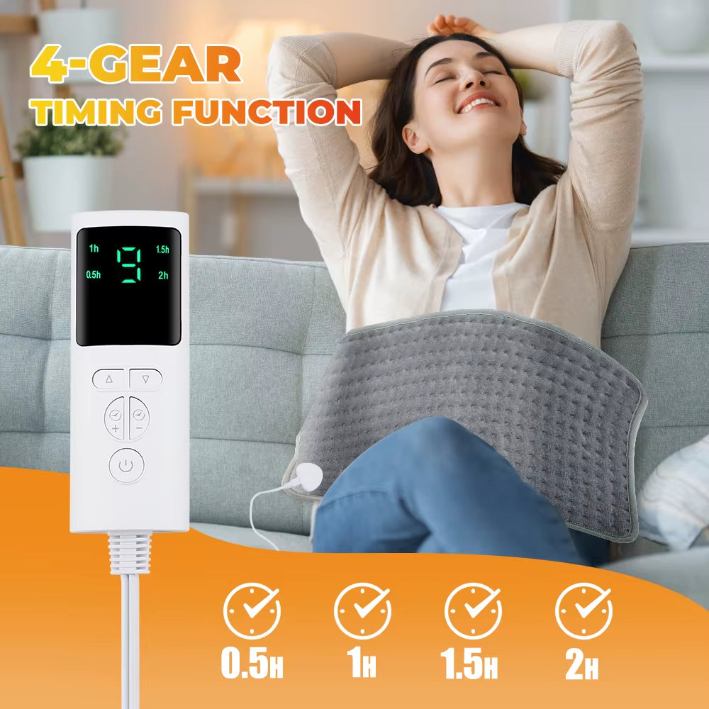 Electric Heating Pad 58x29CM with Thermostat for Menstrual Cramps and Back Pain Relief - Winter Heating Blanket