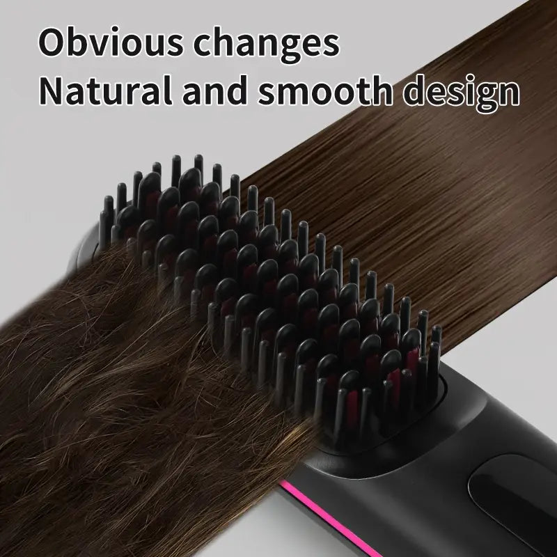 Wireless 2-in-1 Hair Straightener Brush – Style, Curl & Shine Anywhere