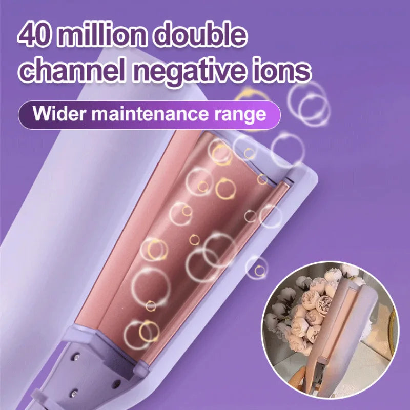 32mm French Egg Roll Curling Iron Featuring Negative Ion Technology for Voluminous Wavy Curls