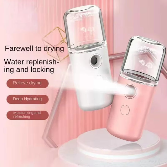 Portable Nano Facial Steamer and Humidifier - Rechargeable Hydrating Spray Device