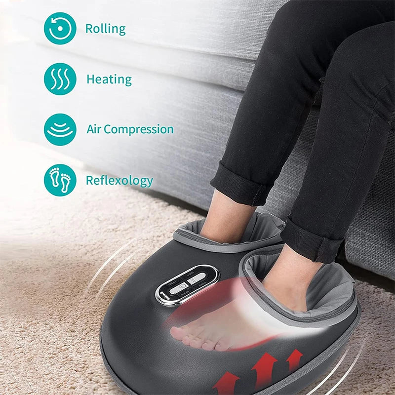 Electric Foot Massager with Heating Therapy and Air Compression Shiatsu Kneading for Muscle Relaxation
