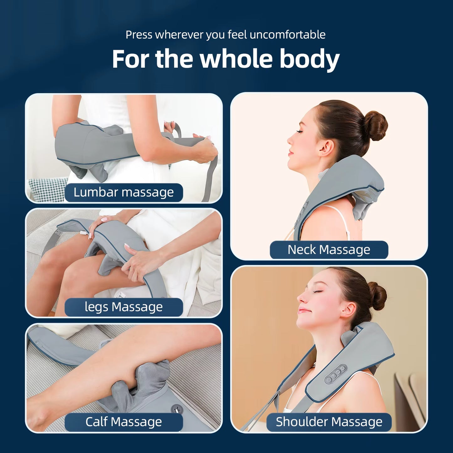 Wireless Neck and Shoulder Shiatsu Massager for Relaxation and Relief