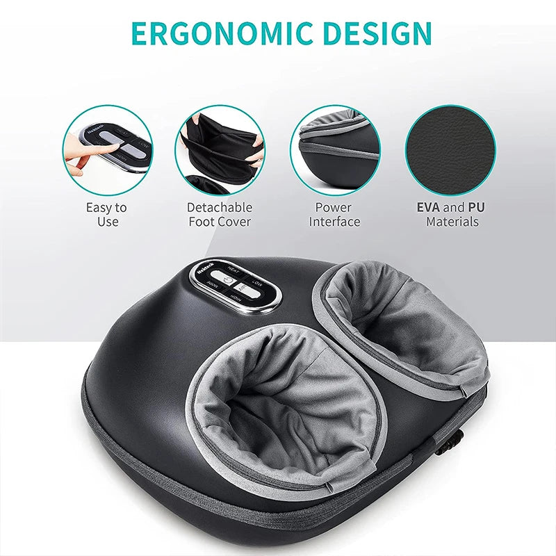 Electric Foot Massager with Heating Therapy and Air Compression Shiatsu Kneading for Muscle Relaxation